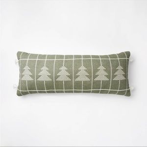 Studio McGee Threshold Oversized Embroidered Christmas Tree Lumbar Pillow nwt